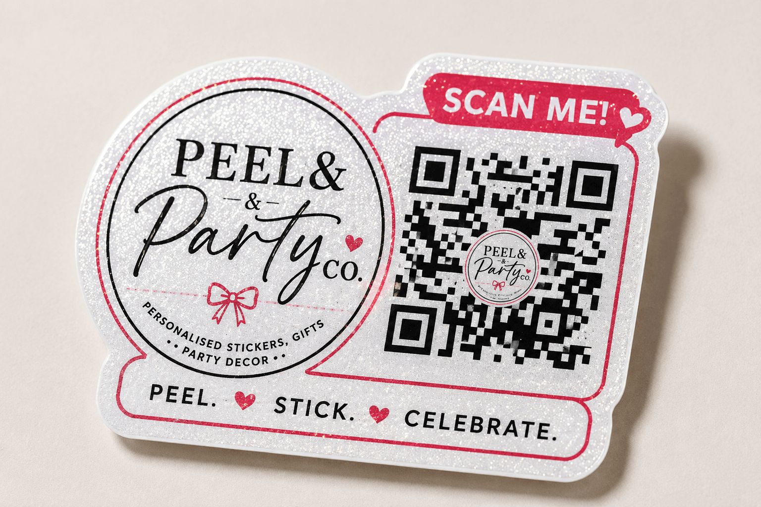 Custom Die Cut Glitter Sticker